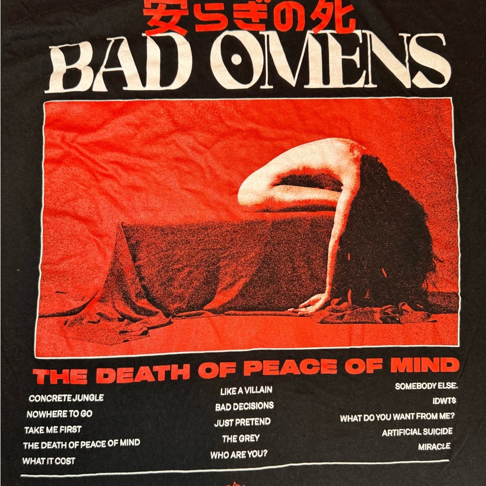 Bad omens album launch tee-size M(19x26)